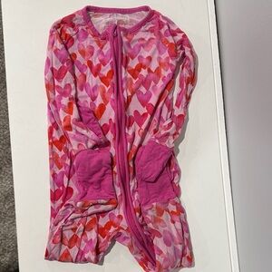 Little Sleepies Pink and Red Heart Pajamas